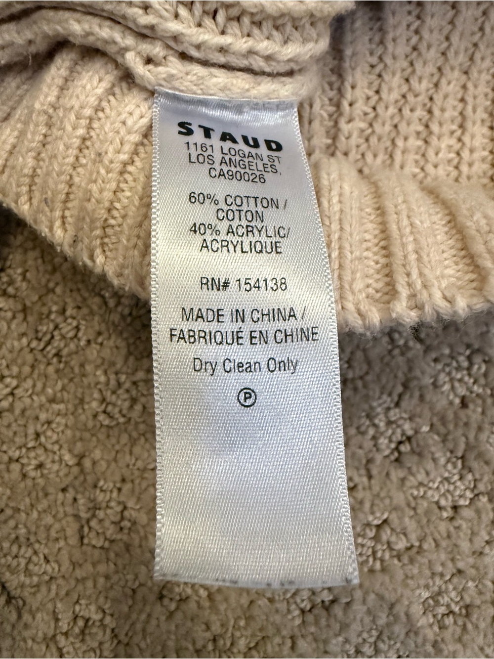 STAUD Hampton Colorblock Stripe Half Zip Chunky Knit Sweater Medium - Picture 6 of 7